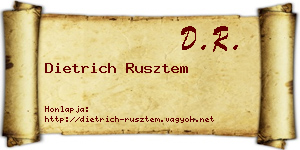 Dietrich Rusztem névjegykártya